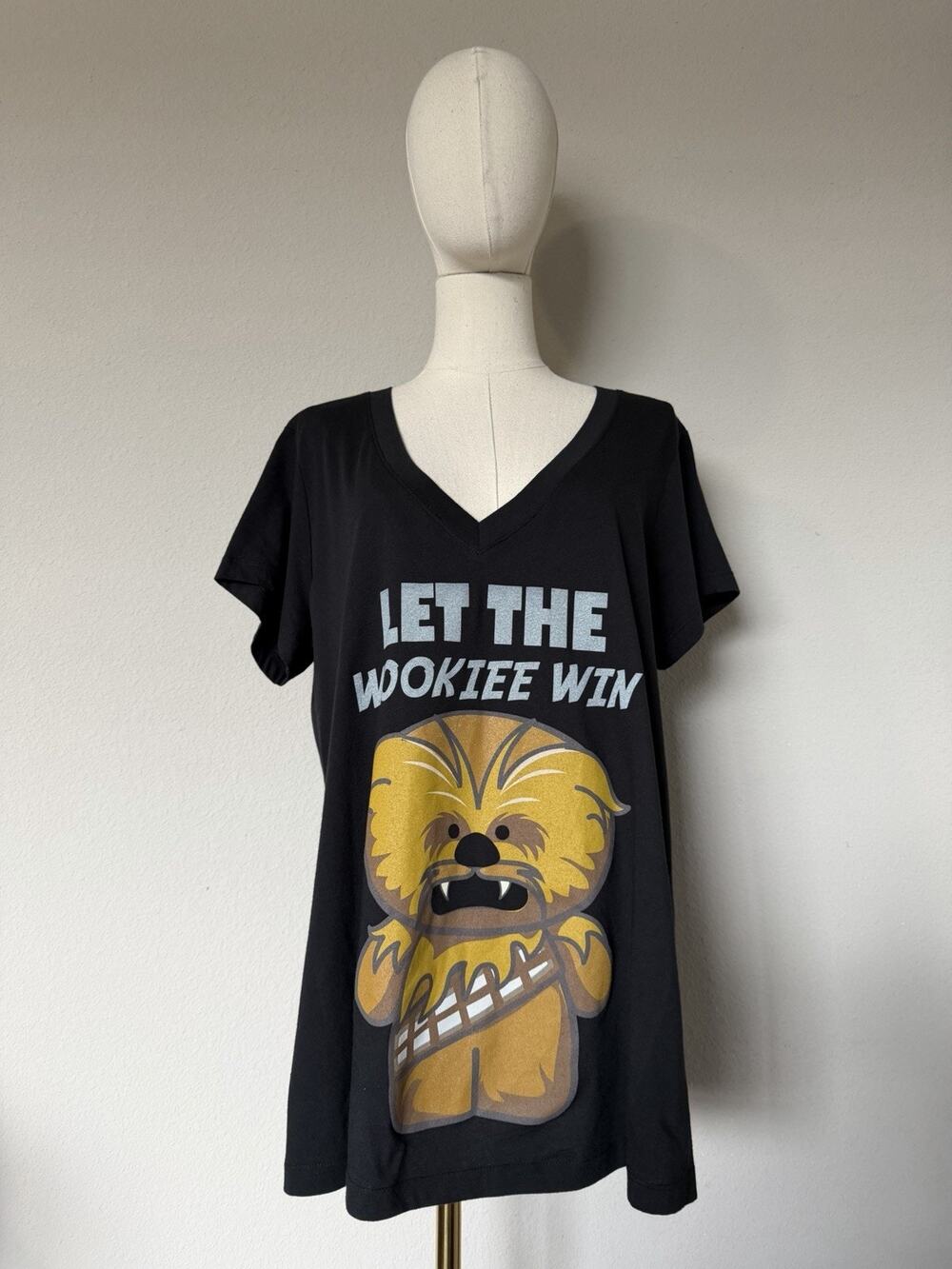 Torrid Size 1 1X Let The Wookiee Win Star Wars T Shirt Black NWT